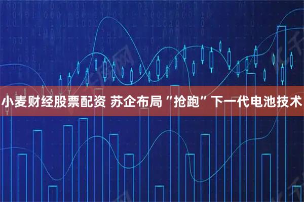 小麦财经股票配资 苏企布局“抢跑”下一代电池技术
